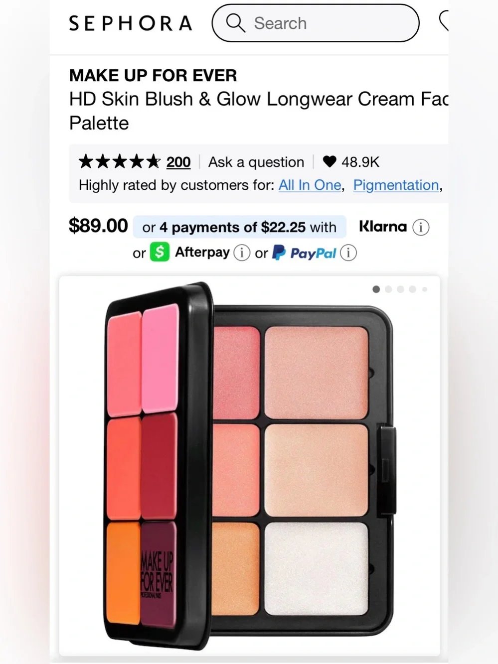 Make Up For Ever Blush & Glow Palette